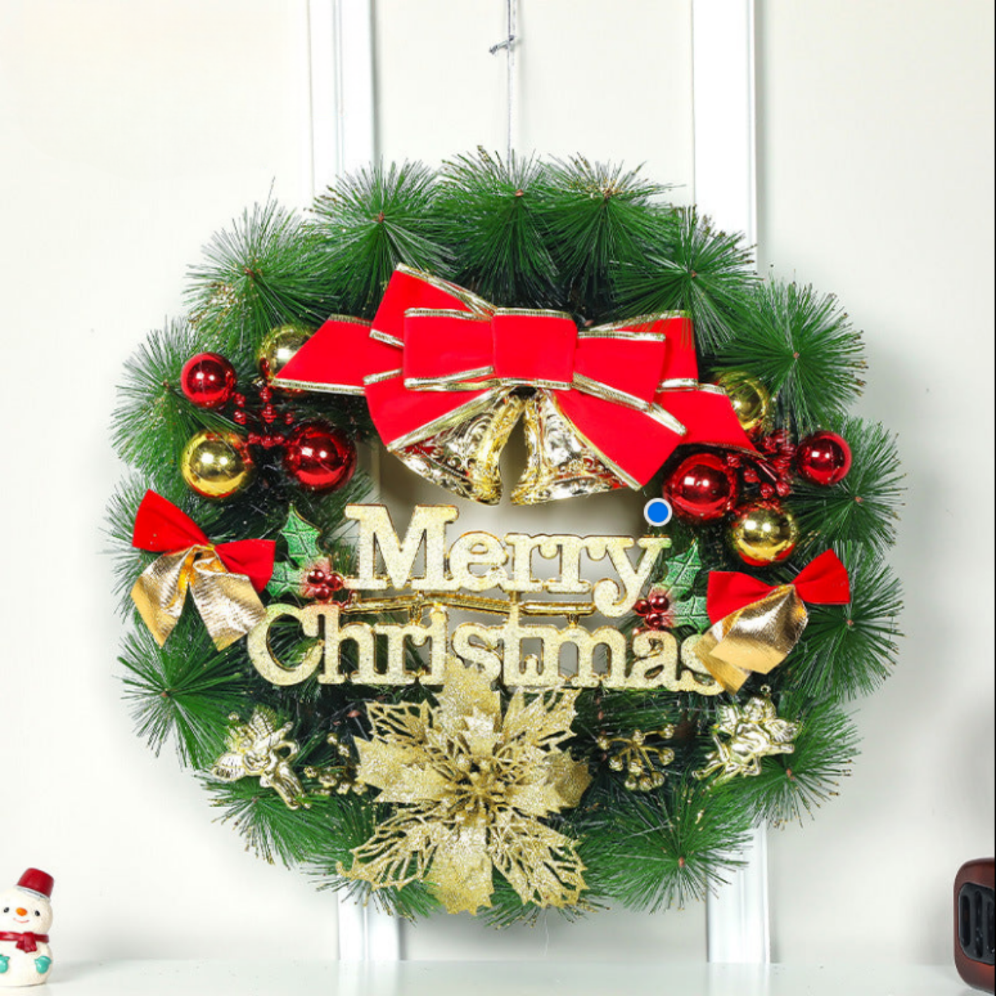 🎄 Christmas Wreath Collection (35–40cm) – Festive Pine Needle Door Decor with Optional LED Lights