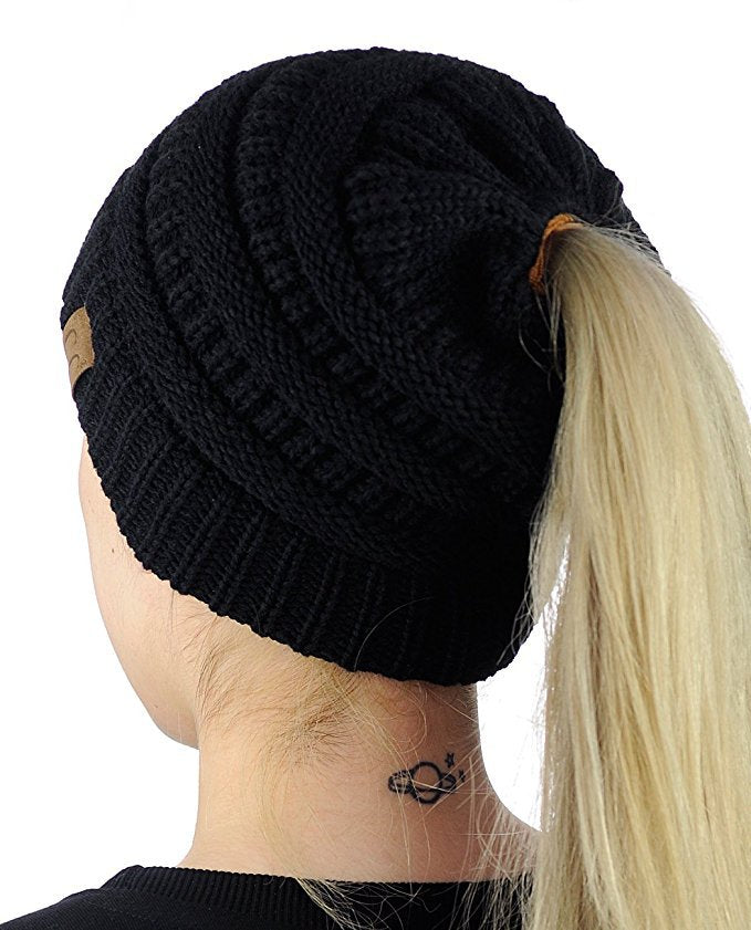 Ponytail Knitted Hat