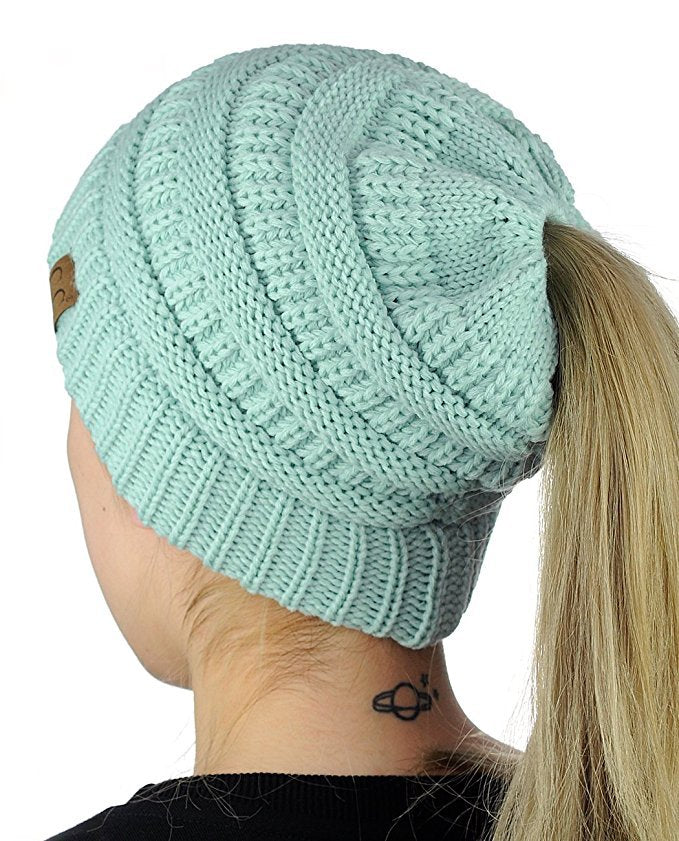 Ponytail Knitted Hat