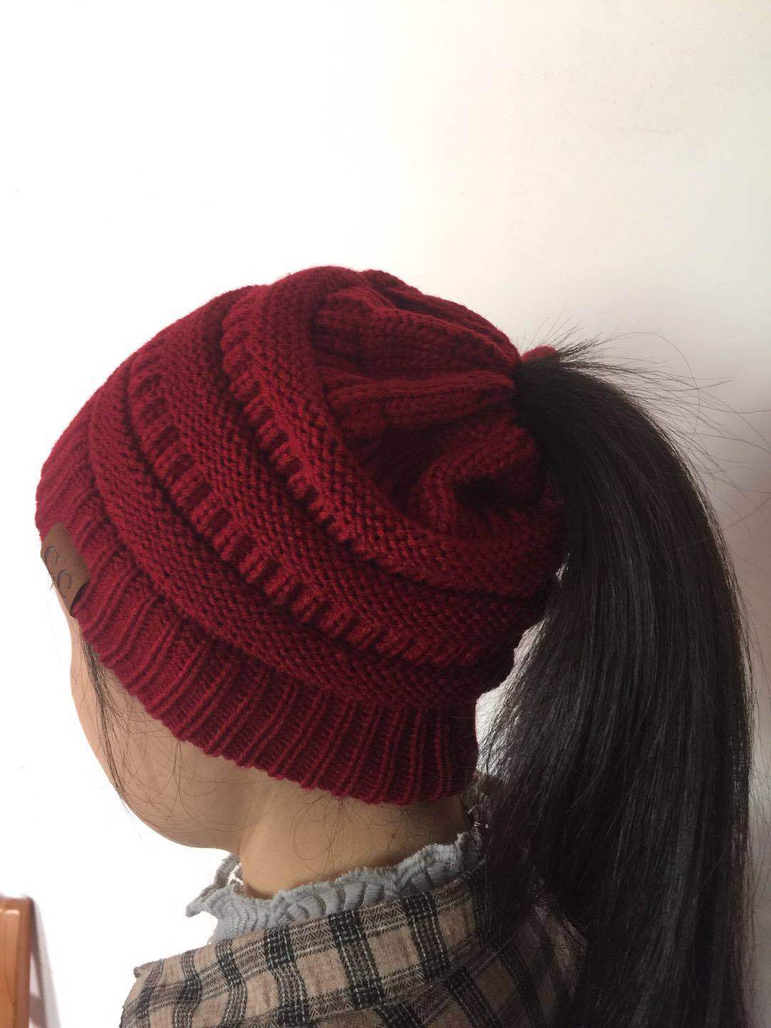 Ponytail Knitted Hat