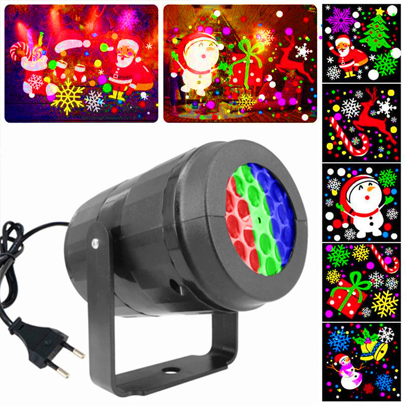 Christmas Snowflake Projector Light 🎄❄️ | 16-Pattern Rotating LED Holiday Light – Plug-In Indoor & Outdoor Decoration (US/UK/AU/EU Plug)