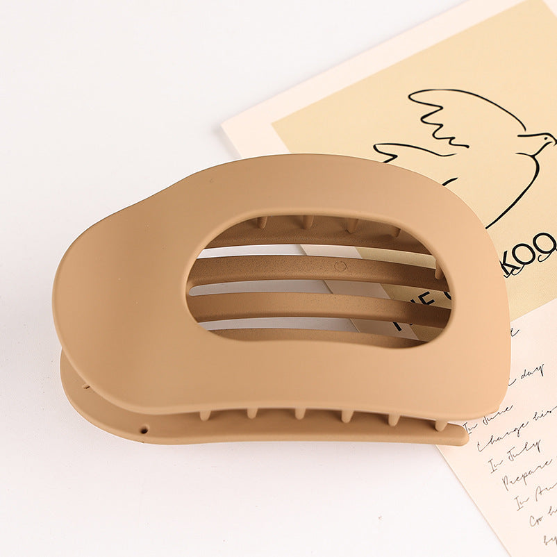 🖤 Matte Oval Hair Clip | Minimalist French Flat Hair Claw for Women