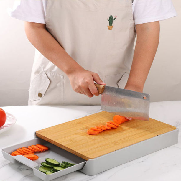 Bamboo Cutting Board With Drawer