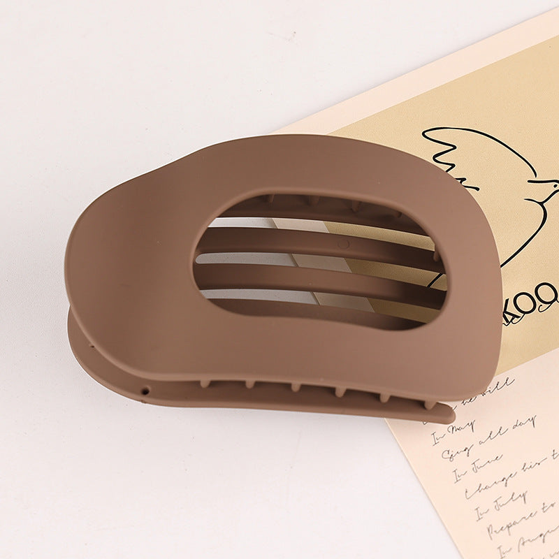 🖤 Matte Oval Hair Clip | Minimalist French Flat Hair Claw for Women