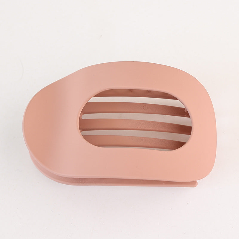 🖤 Matte Oval Hair Clip | Minimalist French Flat Hair Claw for Women