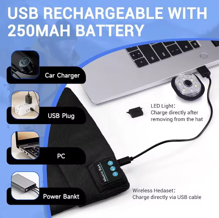 Bluetooth Beanie with Light