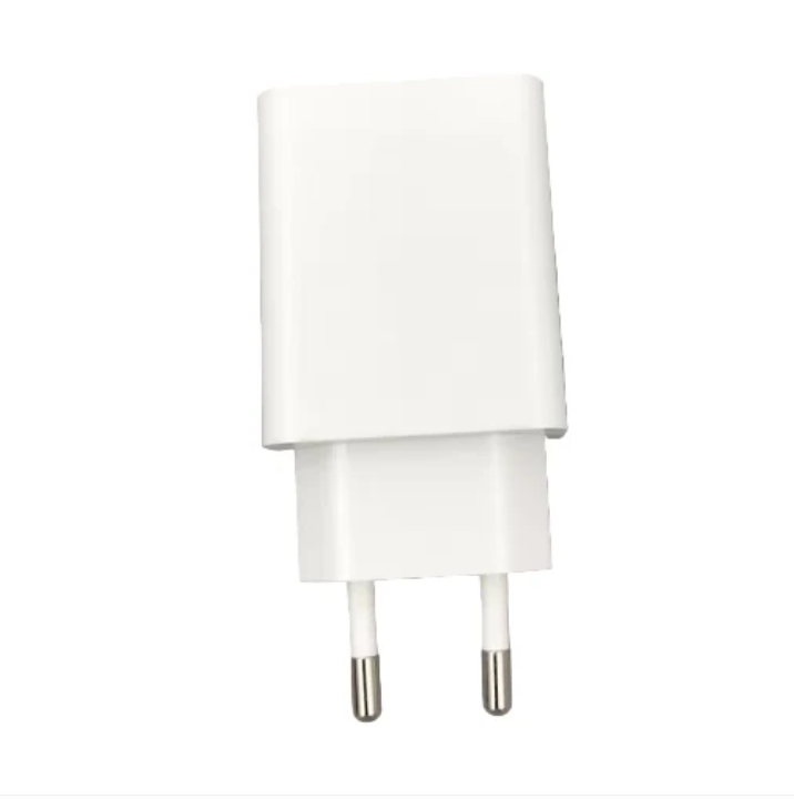 White European adapter on a white background