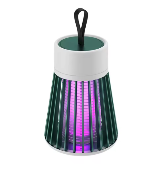 Insect repellent lamp with purple light on a white background