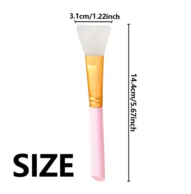 Measurement chart of a facial silicone mask brush with dimensions labeled